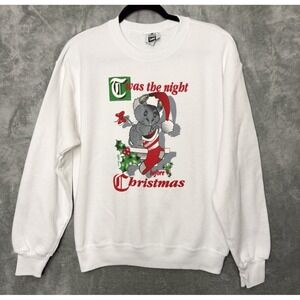 Vintage Crewneck Sweatshirt Large Mouse Christmas Holiday Lee USA